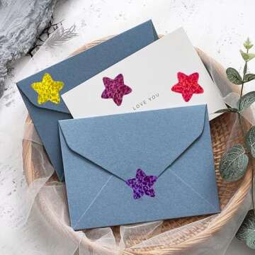 Anwyll Star Stickers,500Pcs 1Inch Foil Shiny Glitter Star Stickers for Kids Reward,Self-Adhesive Colorful Star Incentive Stickers Roll for Envelope Seal Birthday Party Wedding Classroom Teacher Supply