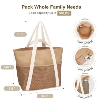 F-color Waterproof Beach Bag with 8 Pockets