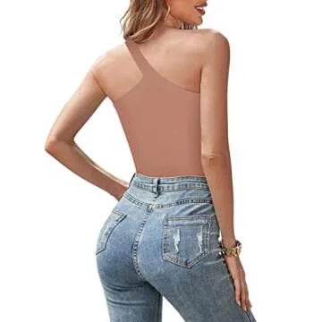 REORIA Women’s Sexy One Shoulder Bodysuit - Summer Chic