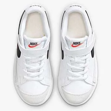 Nike Boy's Blazer Low '77 Sneakers for Active Little Kids in White, Black, and Team Orange