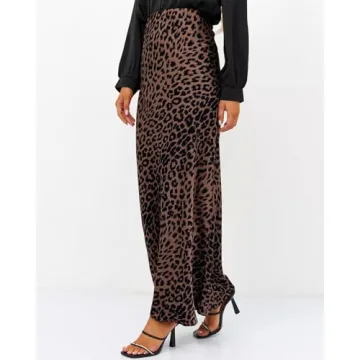 Stylish Women's Leopard Print Satin Maxi Skirt for 2025