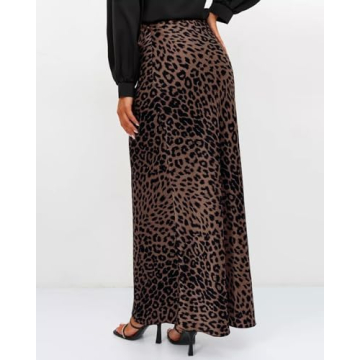 Stylish Women's Leopard Print Satin Maxi Skirt for 2025