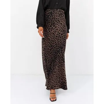 Stylish Women's Leopard Print Satin Maxi Skirt for 2025