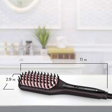 Remington Remington pro pearl full size ceramic heated smoothing brush purple cb7400p, Black