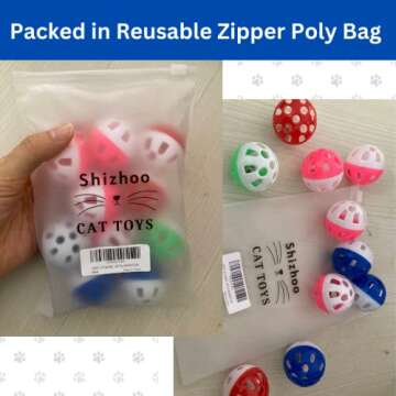 Shizhoo 10 PCS Colorful Cat Balls with Bell – Engaging Playtime Fun