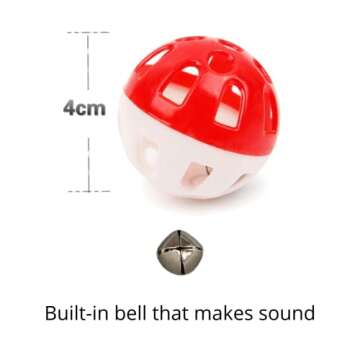 Shizhoo 10 PCS Colorful Cat Balls with Bell Toys