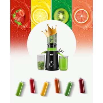 Juicer Machines, ECOSELF Cold Press Juicer with 4.35" Large Feed Chute Fit Whole Fruits and Vegetabl...