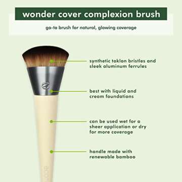 EcoTools Wonder Cover Complexion Brush, Makeup Brush For Flawless Foundation Application & Blending,...