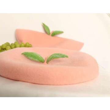 Yuri Japan Fruits Orange Peach Beret Cute Lolita Girl Hat Painter Cap Accessories for Women Gift (pink peach)