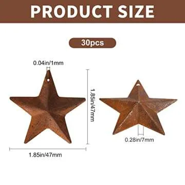 GORGECRAFT 30PCS 2 Inch Metal Rusty Barn Star Antique Primitives Rustic Country Tin Steel Stars Acce...