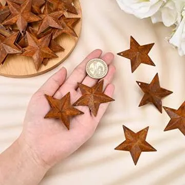 GORGECRAFT 30PCS Rusty Barn Stars for Rustic Decor