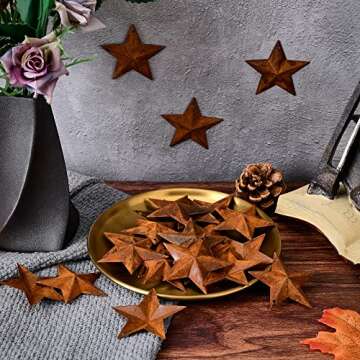 GORGECRAFT 30PCS Rusty Barn Stars for Rustic Decor