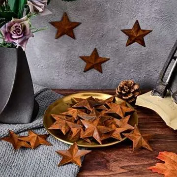 GORGECRAFT 30PCS Rusty Barn Stars for Rustic Decor