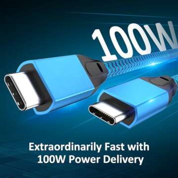UseBean USB C to USB C Cable 100W 15FT 2Pack, USB C 3.2 Gen 2X2 20Gbps Data Cable 4K Video, Type-C P...