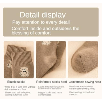 Teddy Bear Winter Socks Cute Fluffy for Women Girls Gifts