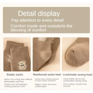 Teddy Bear Winter Socks Cute Fluffy for Women Girls Gifts