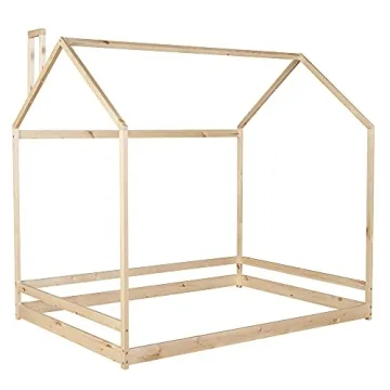 Merax Full Size Wood House Bed for Kids and Teens