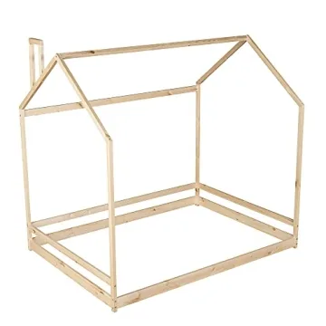 Merax Full Size Wood House Bed for Kids and Teens
