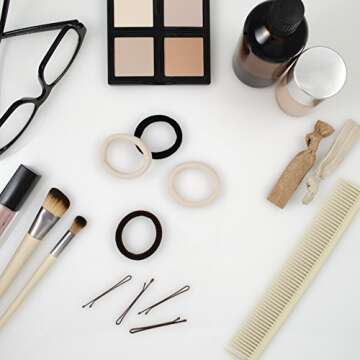 Cyndibands Seamless Hair Ties - Dark Brown - Gentle Hair Ties No Damage, Standard Size 1.5 Inch, Soft and Stretchy Nylon Fabric Ponytail Holders - 12 Count