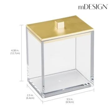 mDesign Apothecary Canister for Stylish Bathroom Organization