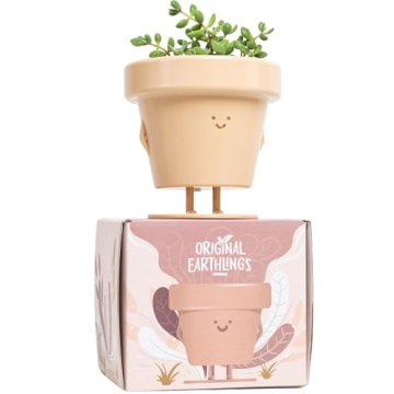 Original Earthlings Standing Pot - 3.5 Inch Cute Plant Pot - Plastic Funny Planter with Drainage - U...