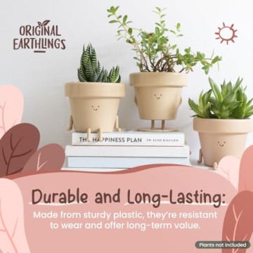 Original Earthlings 3.5 Inch Cute Plant Pot with Drainage