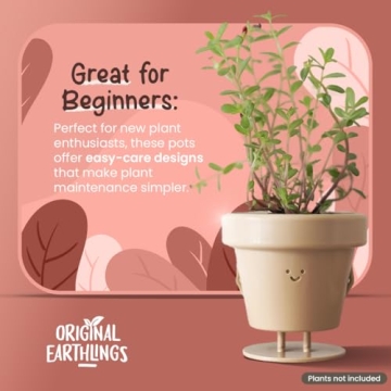 Original Earthlings 3.5 Inch Cute Plant Pot with Drainage