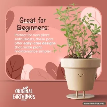 Original Earthlings 3.5 Inch Cute Plant Pot with Drainage