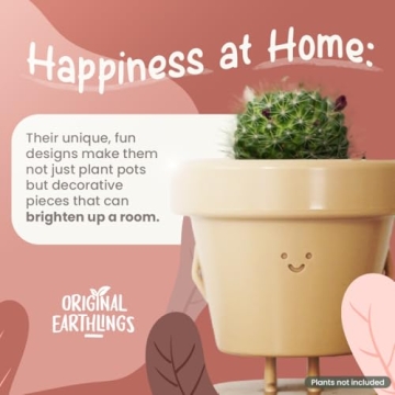 Original Earthlings 3.5 Inch Cute Plant Pot with Drainage