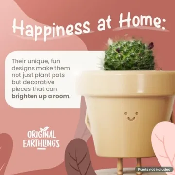 Original Earthlings 3.5 Inch Cute Plant Pot with Drainage