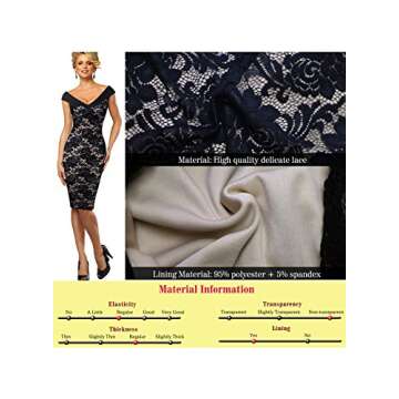 VFSHOW Womens V Neck Sleeveless Floral Lace Cocktail Party Pencil Dress 707 BLK XXL