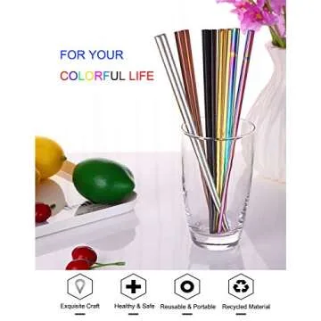 HuaLan Metal Chopsticks Set - Stainless Steel, Dishwasher Safe