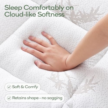 OLANLY Queen Mattress Topper – Viscose Made from Bamboo Cooling Pillow Top, Plush Bed Topper with ...