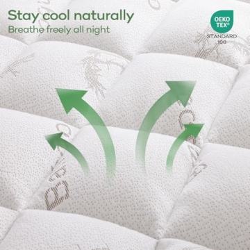 OLANLY Queen Mattress Topper Cooling Bamboo Pillow Top