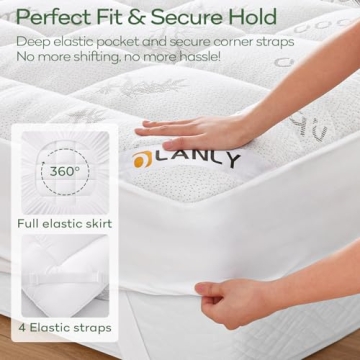 OLANLY Queen Mattress Topper Cooling Bamboo Pillow Top