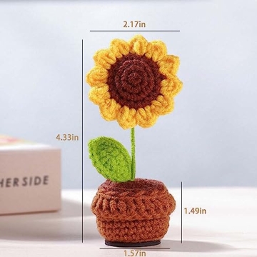 Handmade Crochet Sunflower for Home & Car Decoration