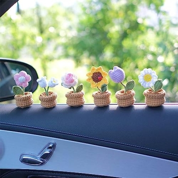 Handmade Crochet Sunflower for Home & Car Decoration