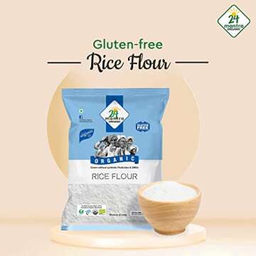Organic Rice Flour Pure White - Rice Atta - ★ USDA Certified Organic - ★ European Union Certified Organic - ★ Pesticides Free - ★ Adulteration Free - ★ Sodium Free - 2 lb - 24 Mantra Organic