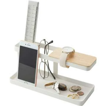 YAMAZAKI Wood & Steel Desk Organizer - Stylish Storage