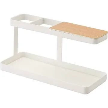 YAMAZAKI Wood & Steel Desk Organizer - Stylish Storage