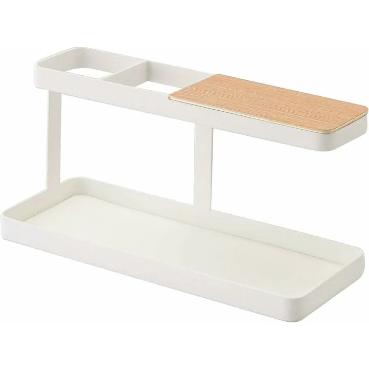 YAMAZAKI Wood & Steel Desk Organizer - Stylish Storage