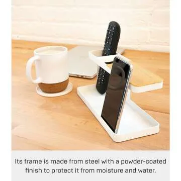 YAMAZAKI Wood & Steel Desk Organizer - Stylish Storage