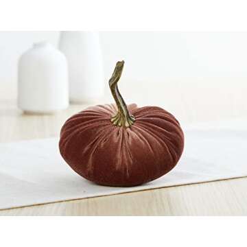 Set of 4 Small Velvet Pumpkins, Handmade Home Decor, Holiday Mantle Decor, Fall Halloween Thanksgiving Centerpiece, Rustic Fall Wedding Centerpiece (2 Leopard, Bronze, Black)