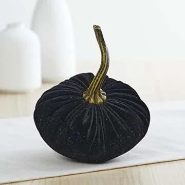 Set of 4 Small Velvet Pumpkins, Handmade Home Decor, Holiday Mantle Decor, Fall Halloween Thanksgiving Centerpiece, Rustic Fall Wedding Centerpiece (2 Leopard, Bronze, Black)