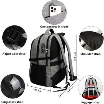 Travel Laptop Backpack with USB Charging Port