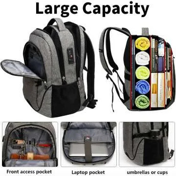 Travel Laptop Backpack with USB Charging Port