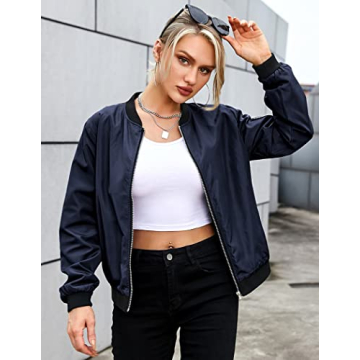 Stylish Zeagoo Women’s Lightweight Bomber Jacket