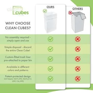 Clean Cubes 30 Gallon Disposable Trash Cans (3-Pack). Reusable Garbage and Recycling Bins for Parties, Events, and More (White - 30” Height x 17” Width x 14” Depth)