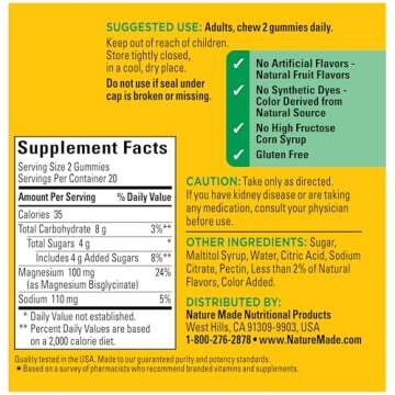Nature Made Magnesium Glycinate Gummies for Heart and Muscle Health