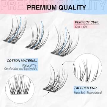Natural Lash Clusters Wispy Eyelash Clusters 192PCS Individual Lashes CC Curl Natural Cluster Lashes 9-11mm Eyelash Extension Individual Lashes DIY Lash Extension at Home